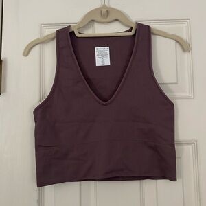 Athleta purple cropped V-neck